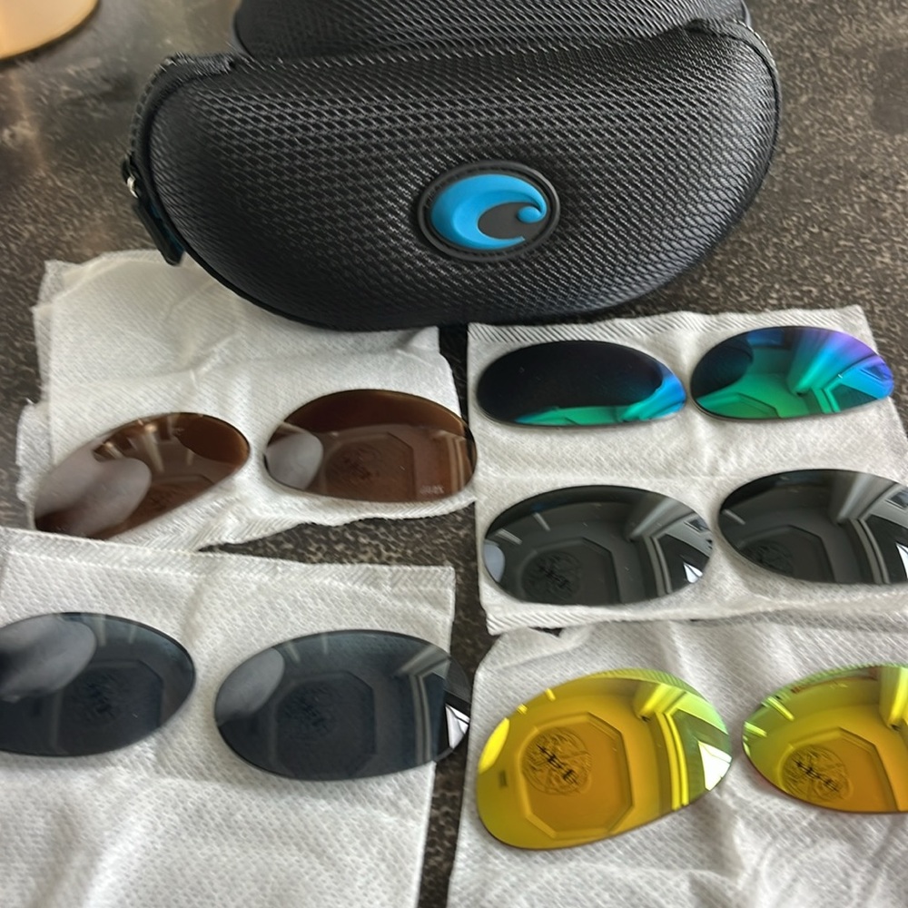 Costa set of five colored 580 P polarized replacement lenses for sunglasses